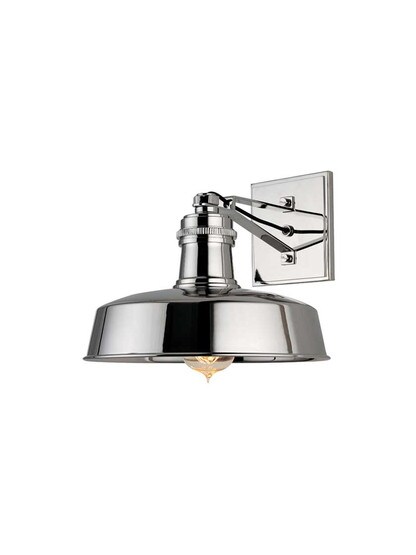 Hudson Falls Sconce in Polished Nickel.